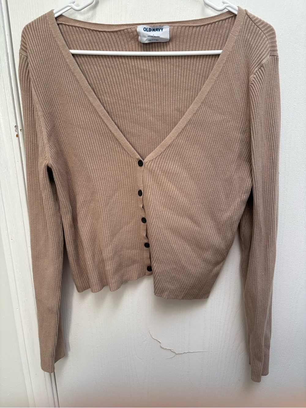 Old Navy Ribbed Button-Up Cardigan - Beige